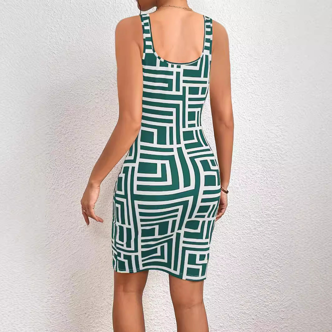 Women Figure-hugging dress with modern graphic pattern Ivyshape