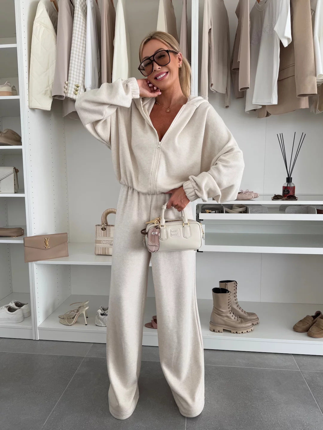 Ladies cozy hoodie jumpsuit Ivyshape