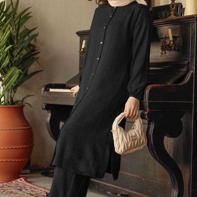 Women Knee-Length Shirt Dress with Elegant Cuffs Ivyshape