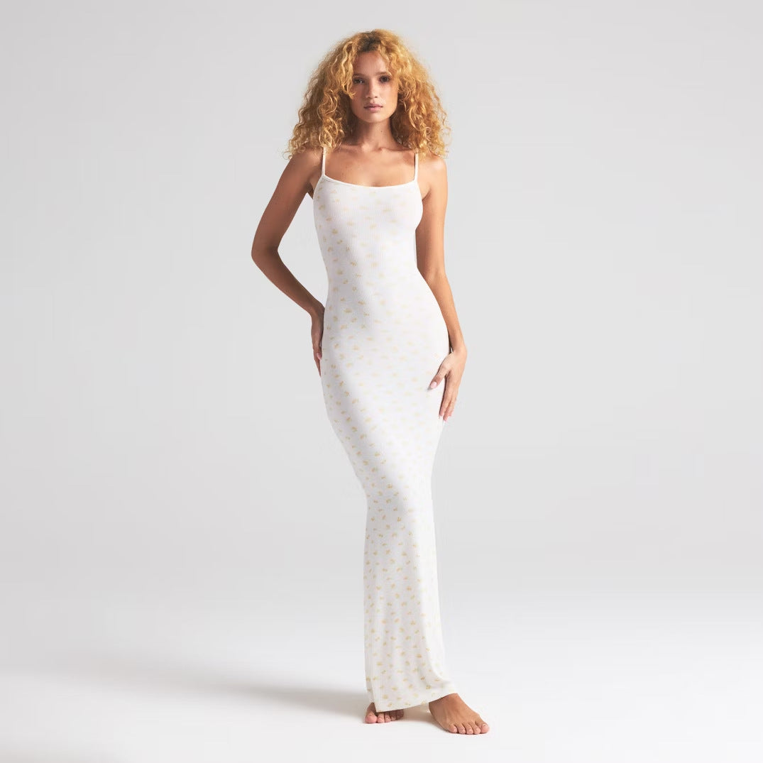 Women Elegant Spaghetti Strap Maxi Dress Ivyshape