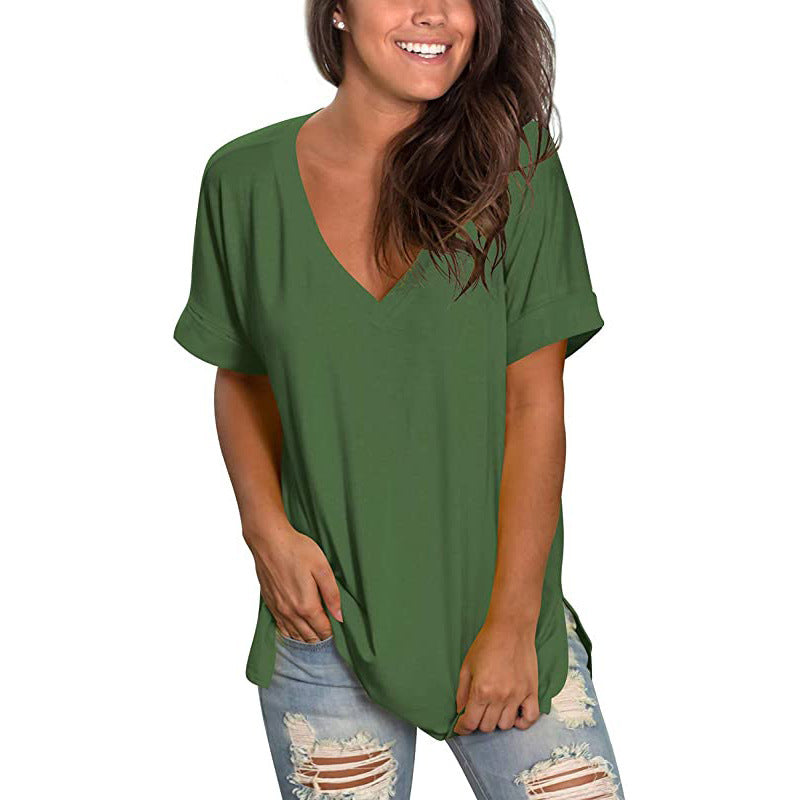 Women's Relaxed Fit V-Neck T-Shirt Ivyshape