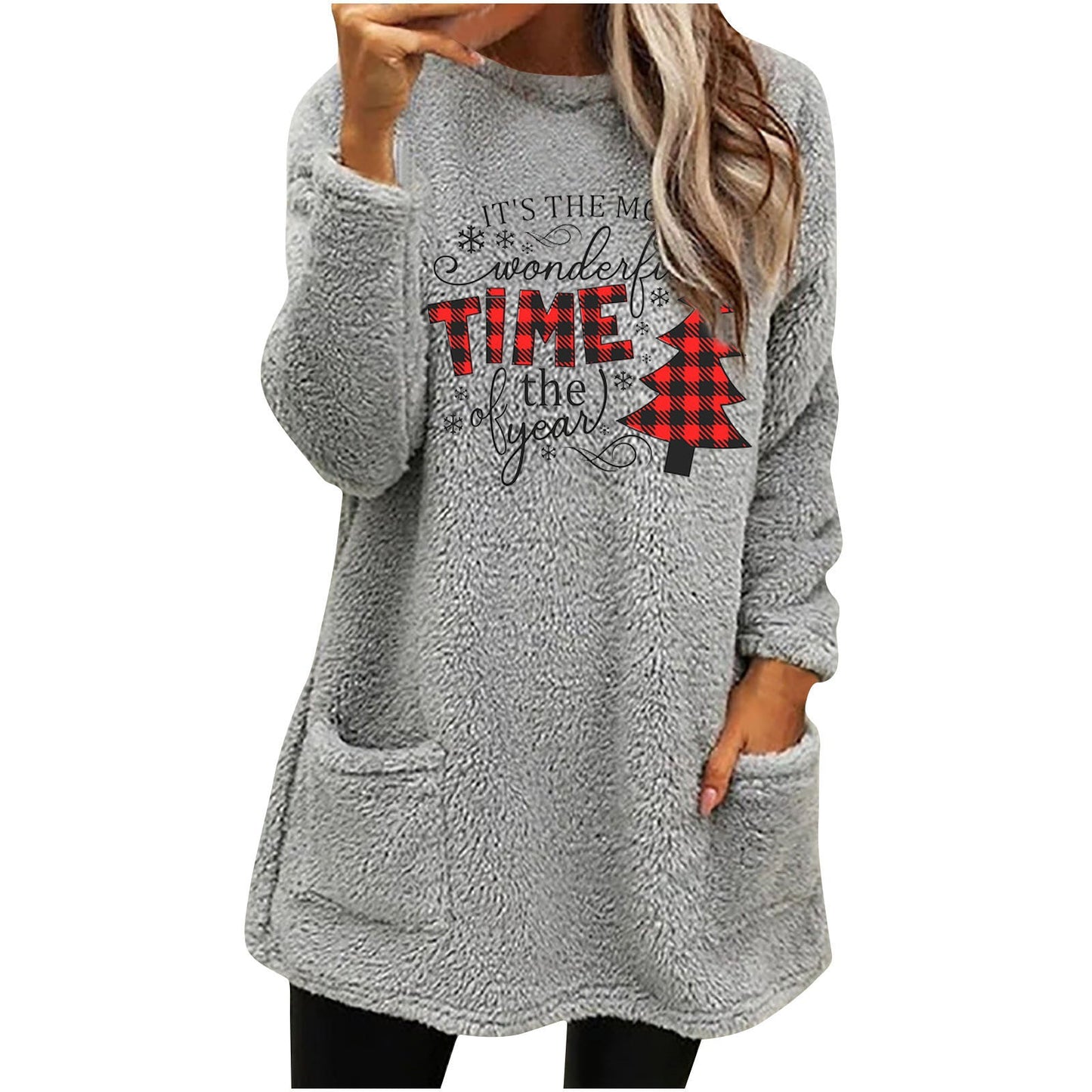 IvyShape | Heat Transfer Plush Pocket Sweatshirt