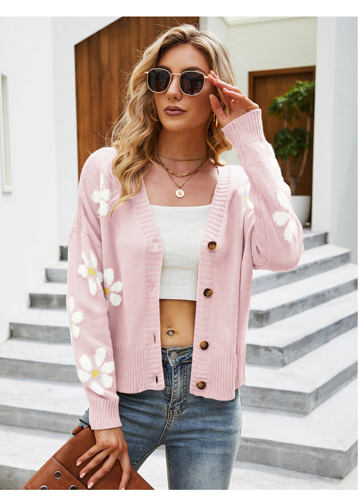 IvyShape | Loose college-style knitted cardigan