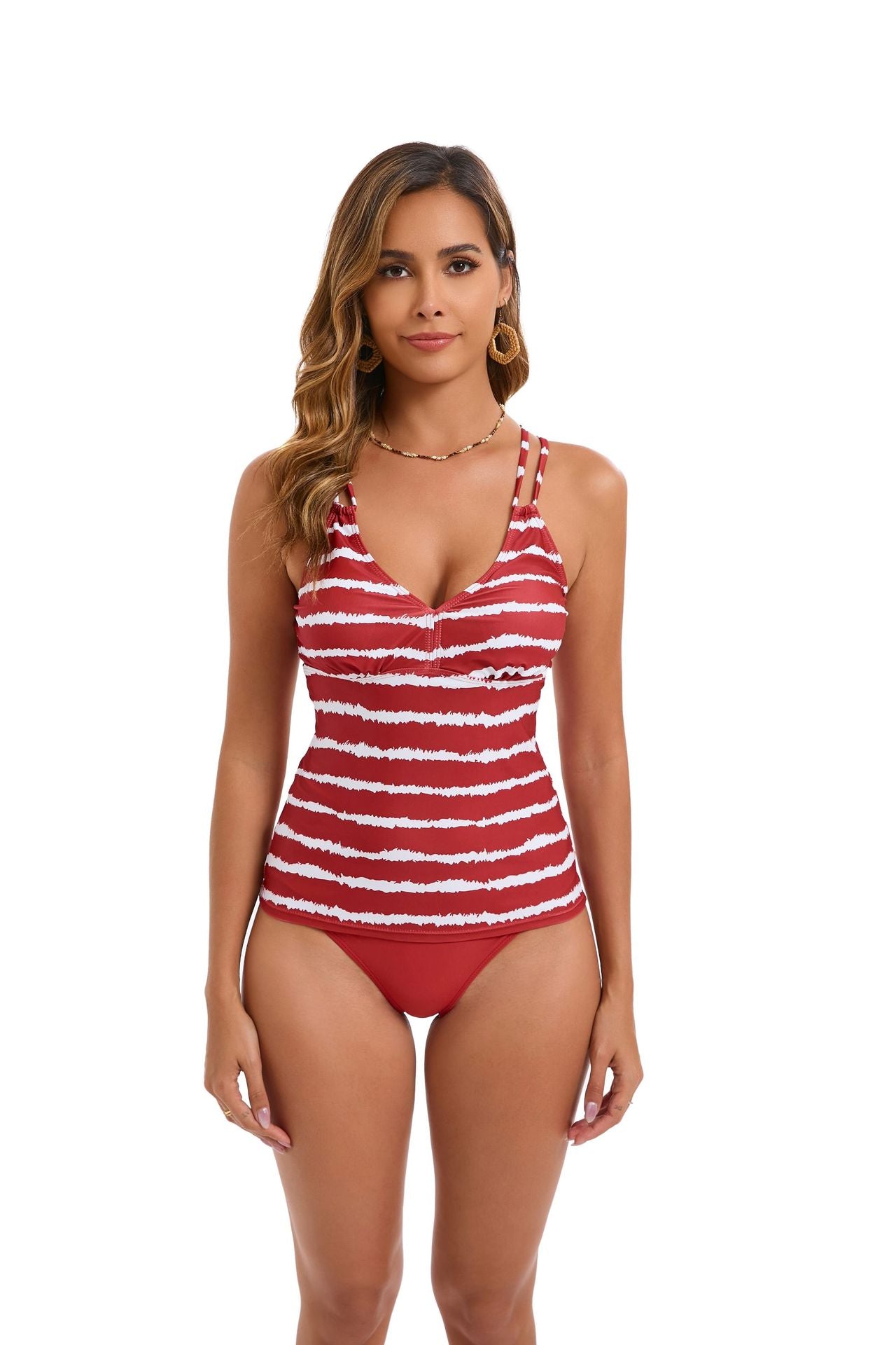 Women's Tankini with elegant striped pattern Ivyshape