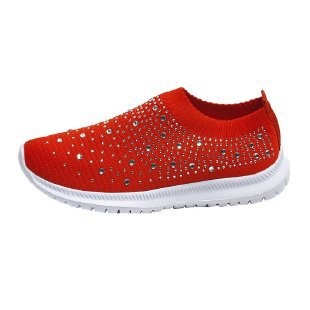 Ladies fashionable sneakers with glitter details and elastic fit Ivyshape
