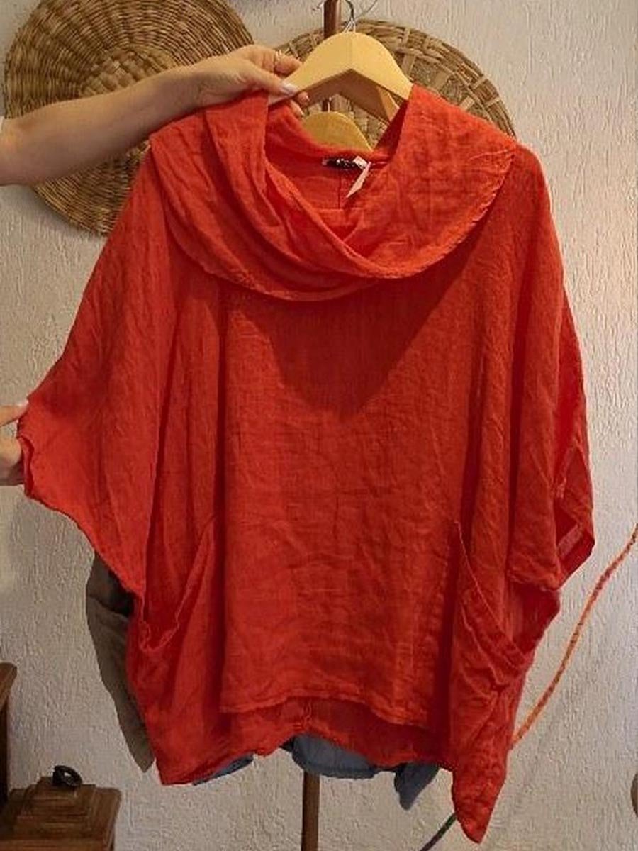 Women's Oversize Blouse with Generous Collar Ivyshape