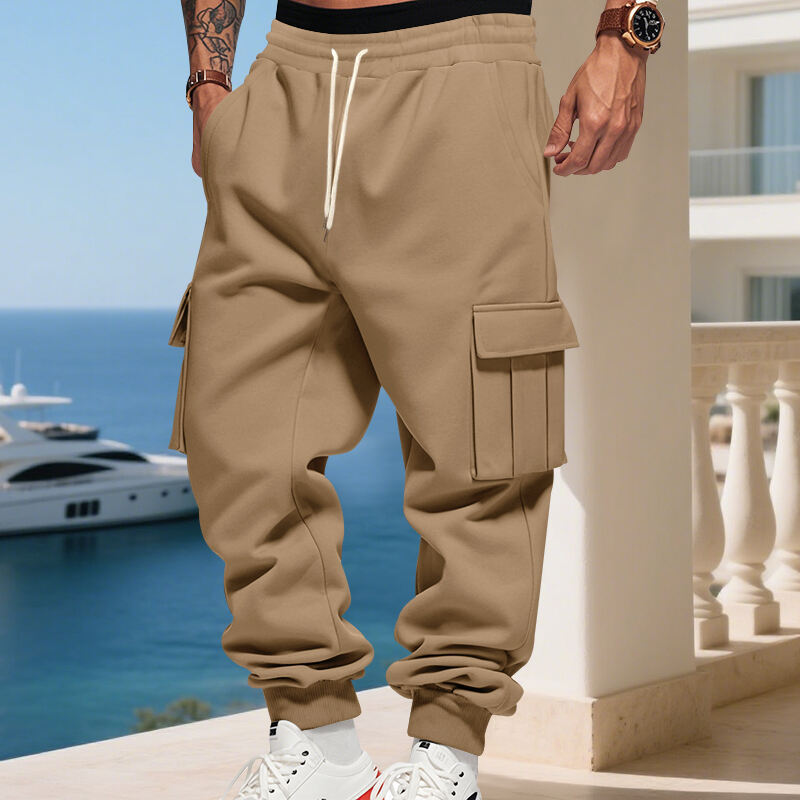 Men's cargo pants with elastic waistband Ivyshape
