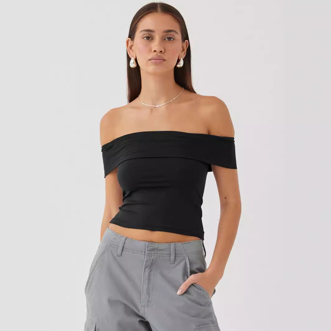 IvyShape | One-Shoulder Hot Girl Style Crop Top