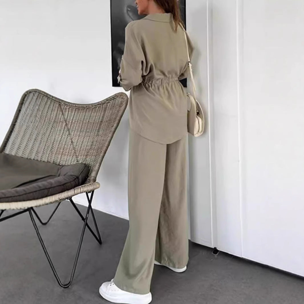 Women's casual ensemble with waist drawstring Ivyshape