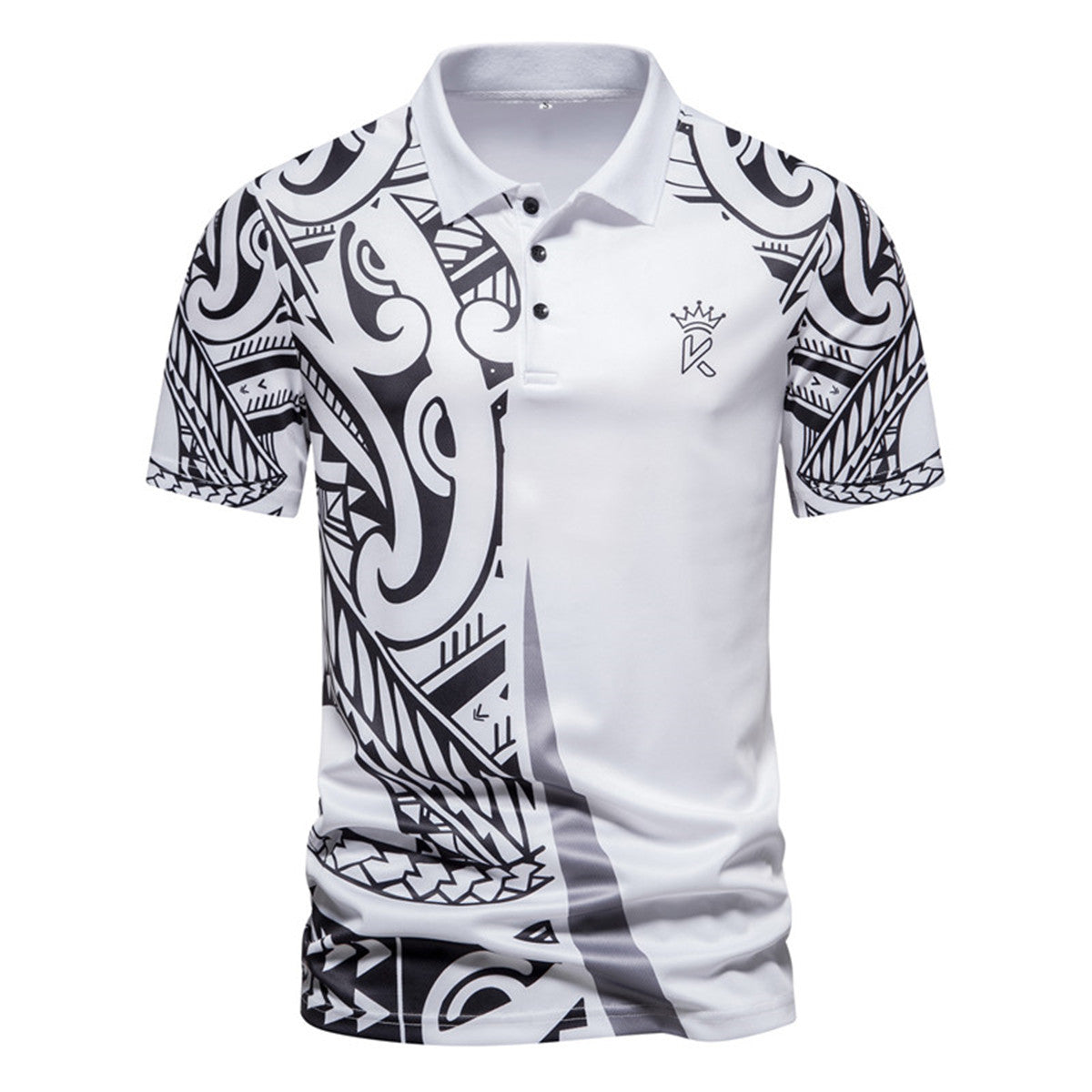 Men's polo shirt with modern tribal design and breathable functionality Ivyshape