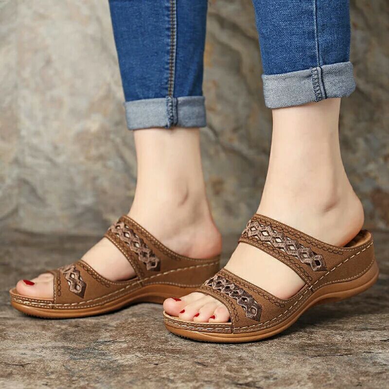 Women Comfortable and Fashionable Mules with Wide Adjustable Straps Ivyshape