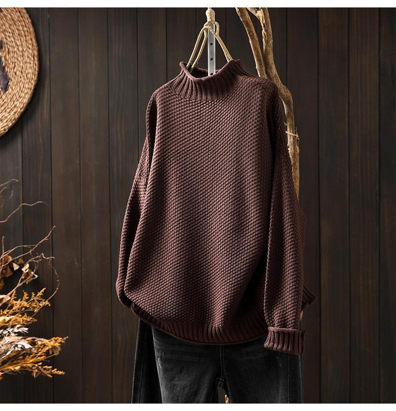 Ivyshape | Retro Half High Collar Sweater