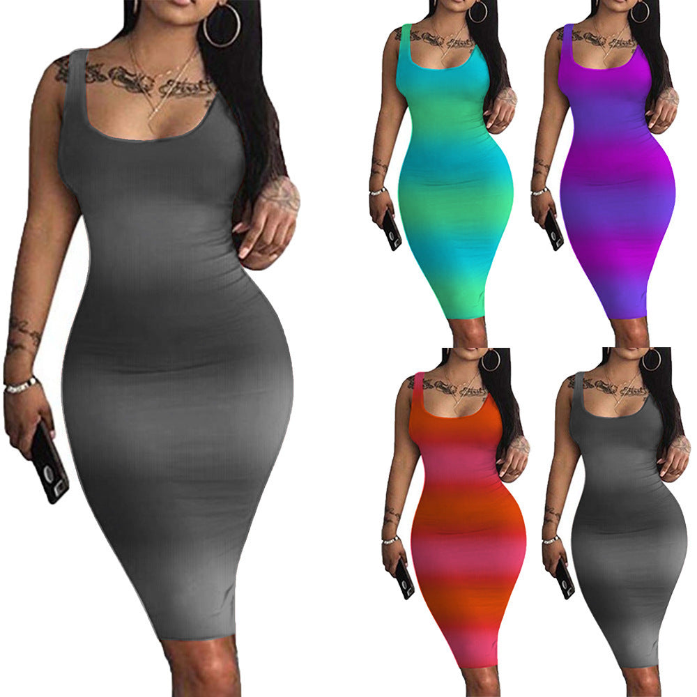 Women's fitted midi dress with thick fabric Ivyshape