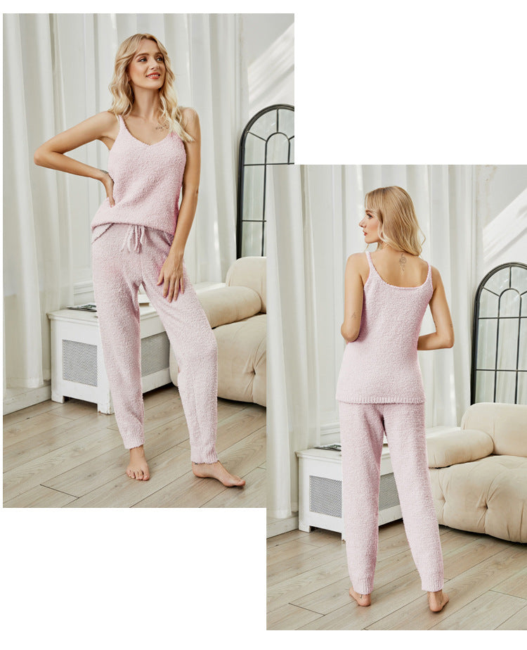 IvyShape | Fleece Knit Top Pajama Set