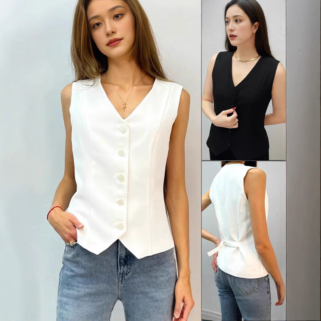 Women's fitted blazer with ruffle details and transparent sleeves Ivyshape