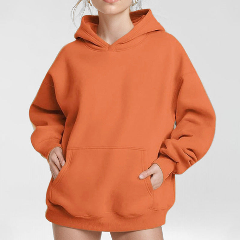Women Loose Hoodie made of Soft Fleece with Kangaroo Pocket Ivyshape