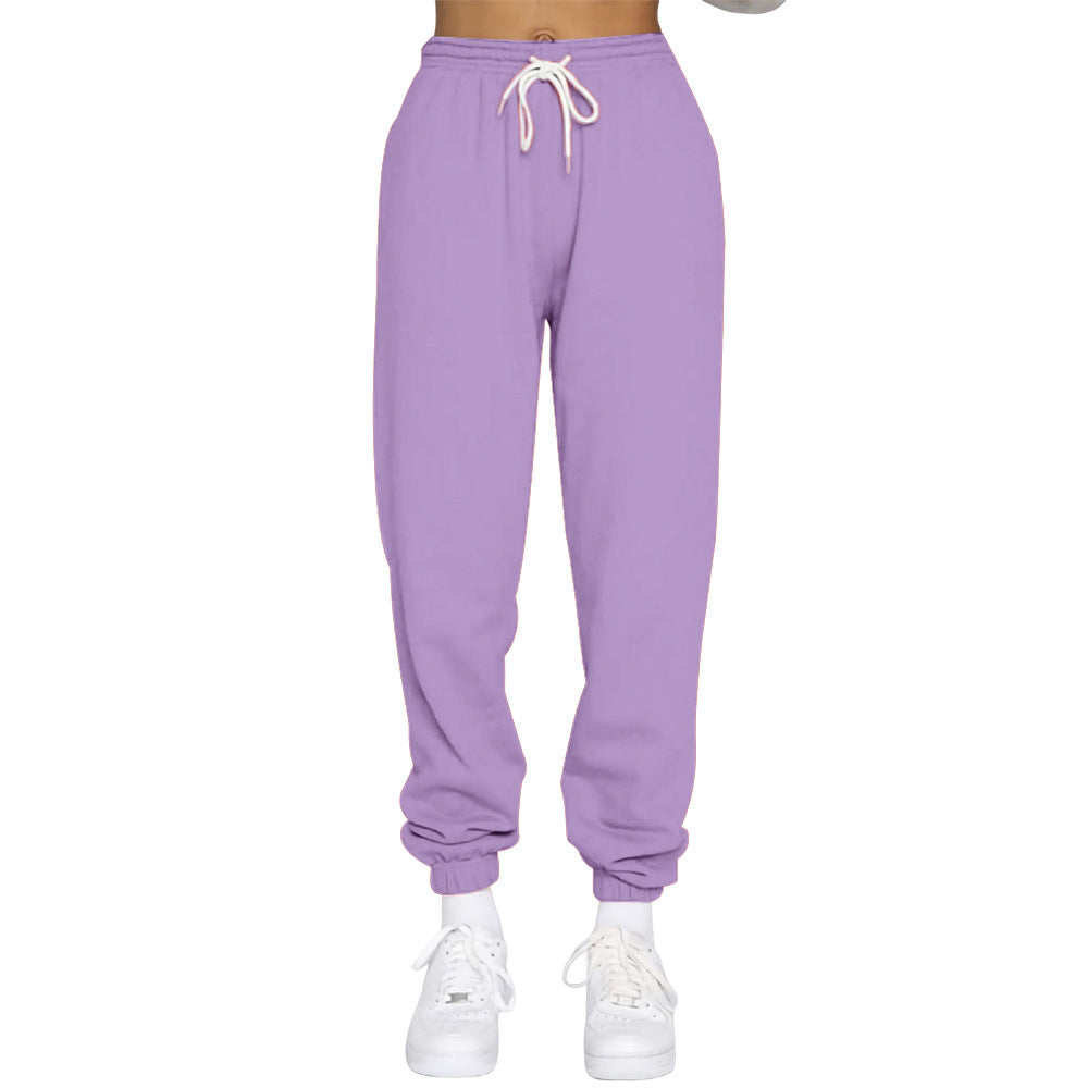 Ladies comfortable jogging pants with adjustable waistband and elastic cuffs Ivyshape