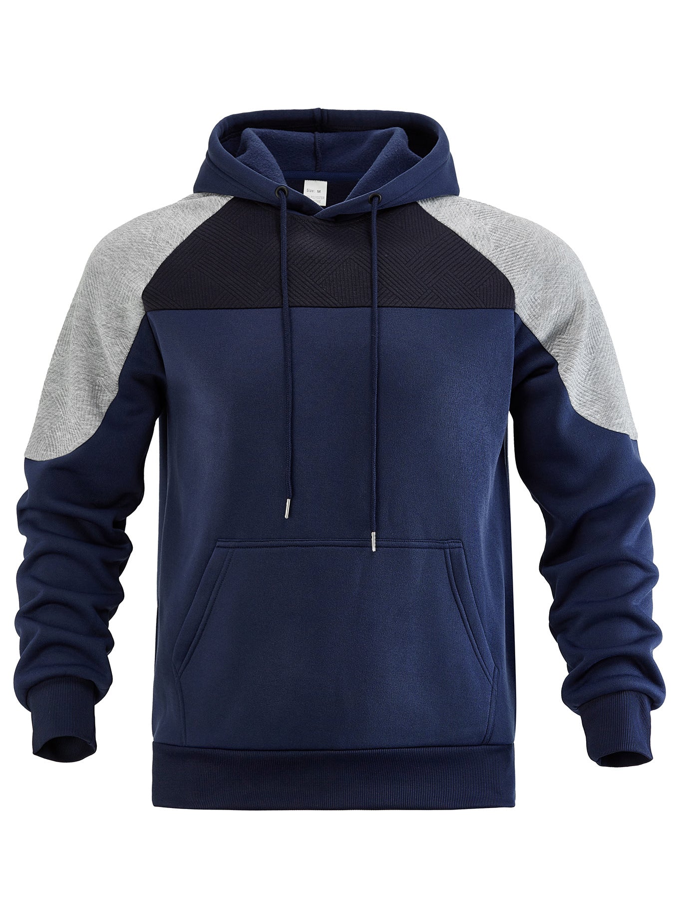 Men's sporty hooded sweater with geometric accents and kangaroo pocket Ivyshape