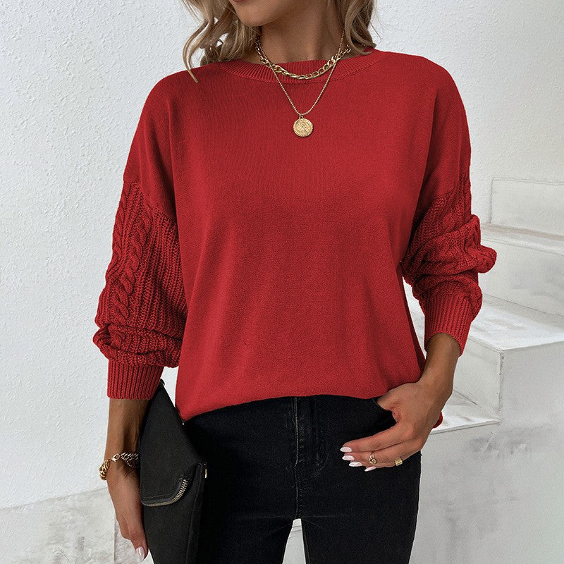 IvyShape | Autumn Lantern Sleeve Knitted Pullover