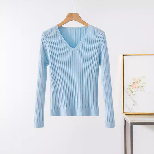 IvyShape | Long Sleeve Slim Fit Knitted Top