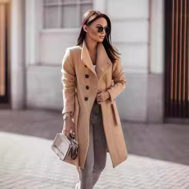 Women Elegant Trench Coat made of high-quality material with adjustable belt and stylish cut Ivyshape