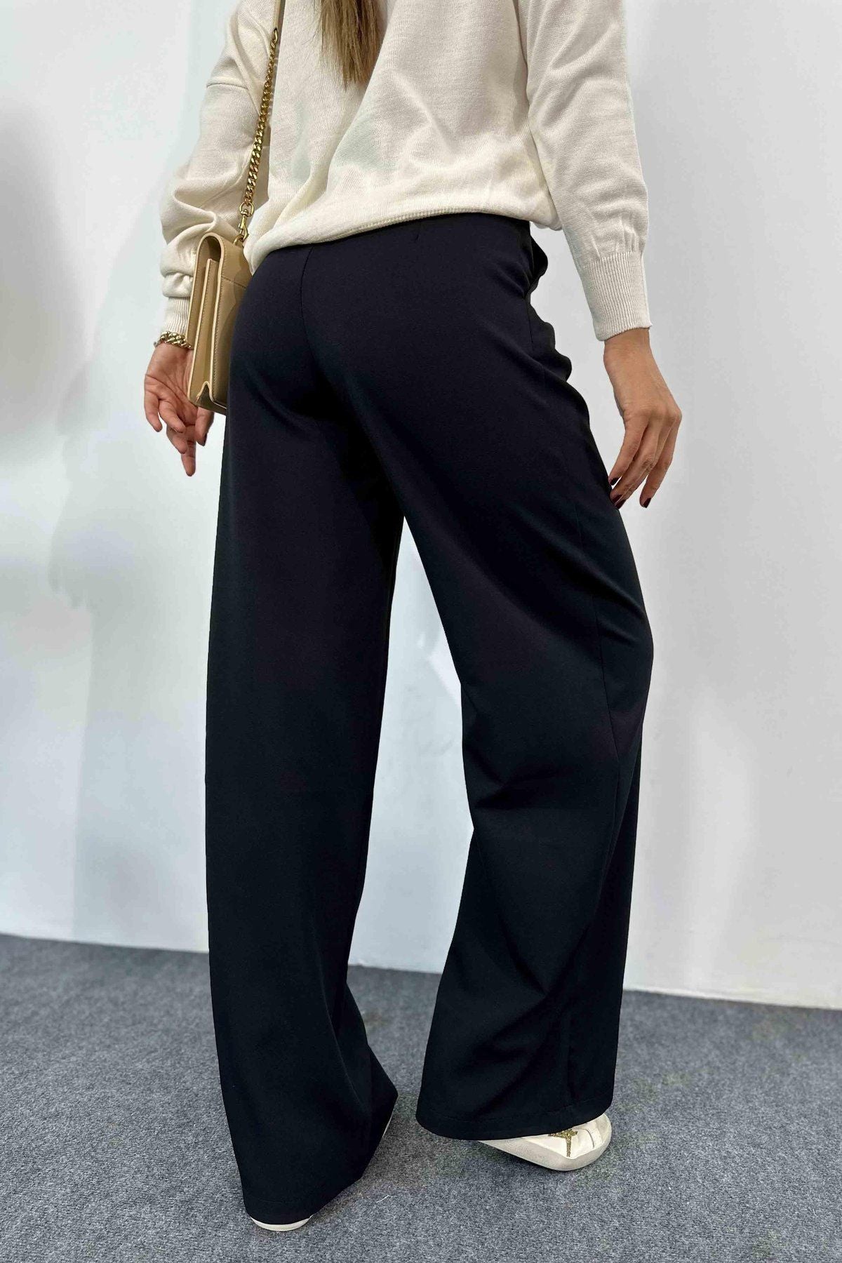 IvyShape | Wide Leg Casual Solid Suit Pants