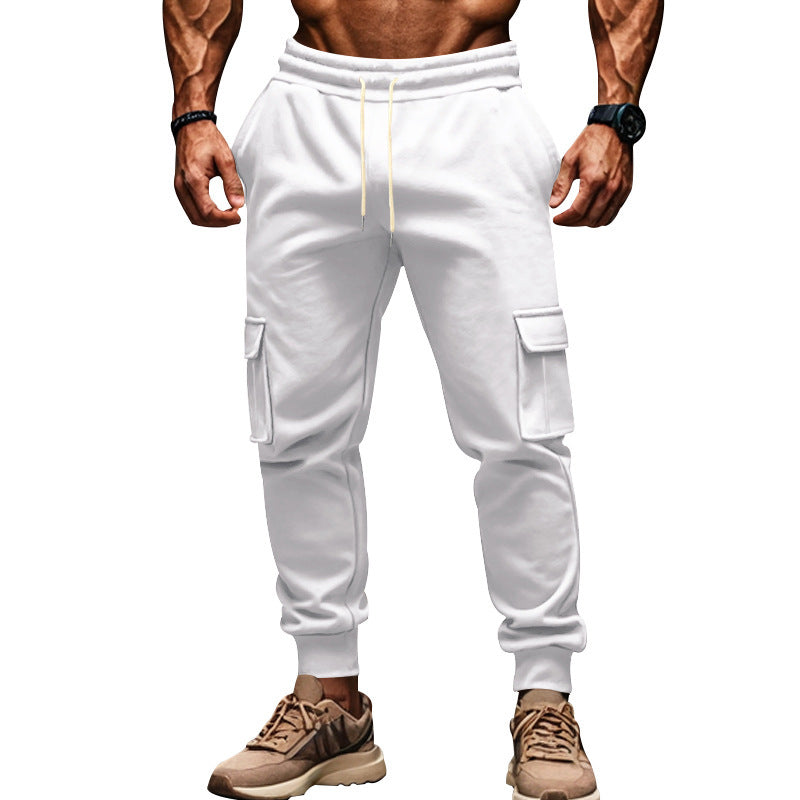 Men's cargo leisure pants with adjustable waistband and functional pockets Ivyshape