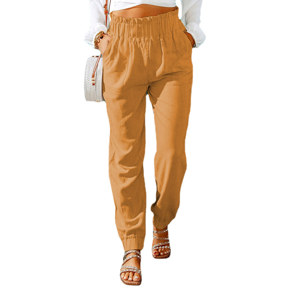 Women's Lightweight Trousers with Elastic Waistband and Practical Pockets Ivyshape
