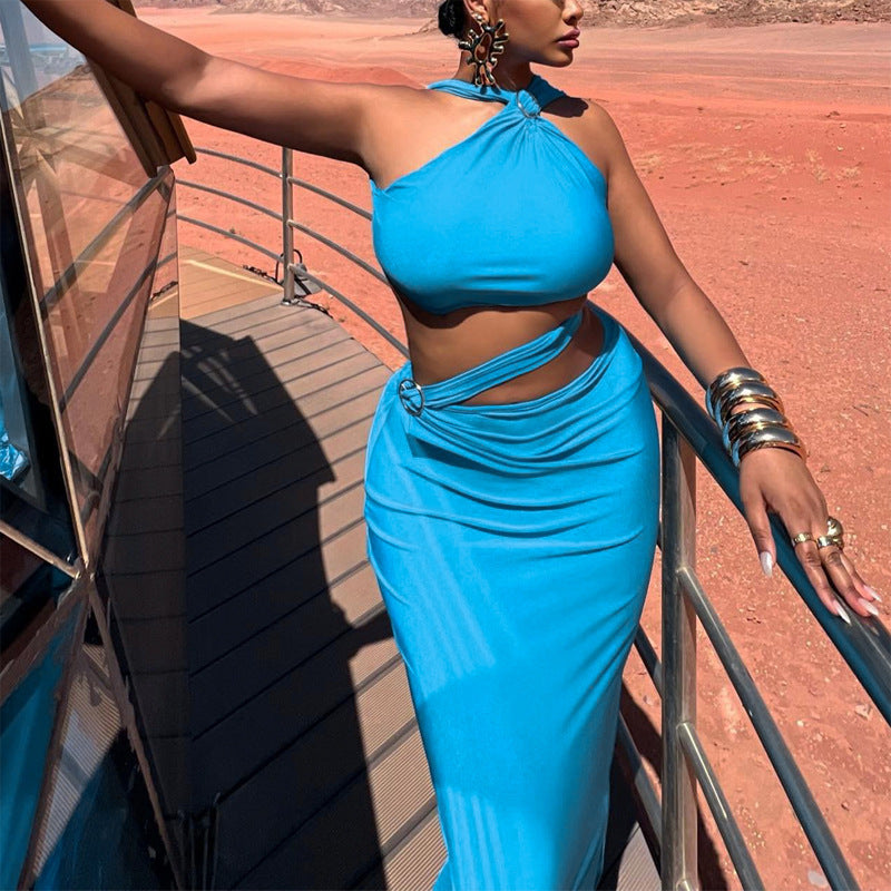 Women Elegant Wrap Dress with Off-Shoulder Design and Figure-Hugging Cut Ivyshape