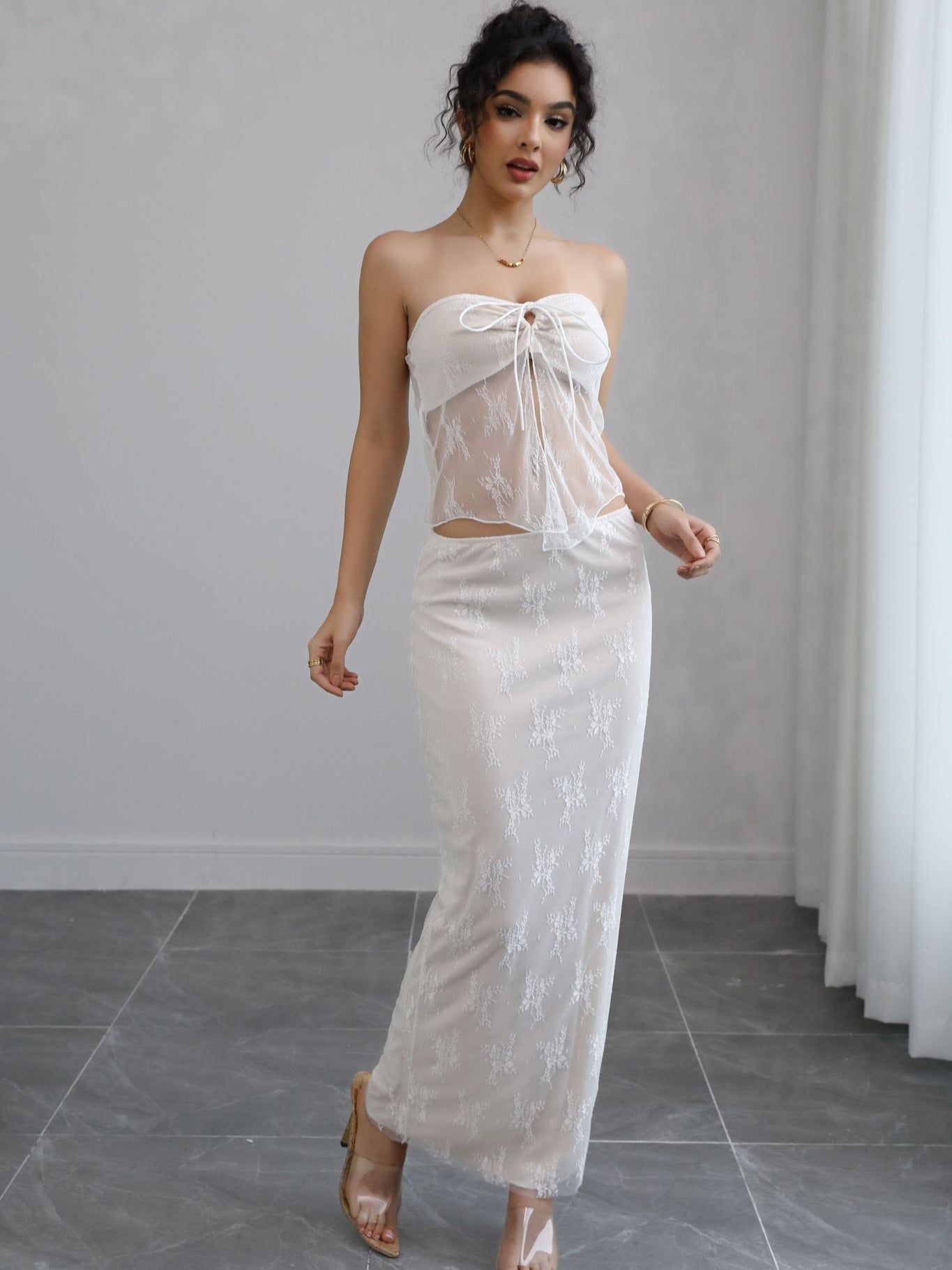 Women Elegant Transparent Maxi Dress Ivyshape