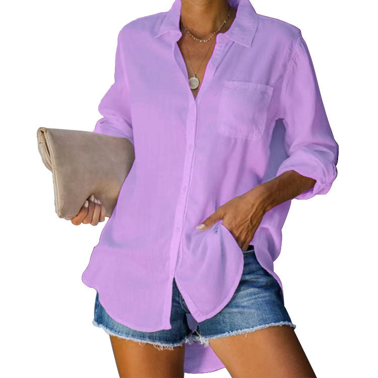 Women casual blouse made of lightweight fabric Ivyshape