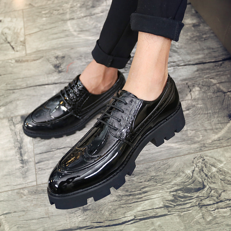 Ivyshape | Leather shoes in style with chunky sole for women