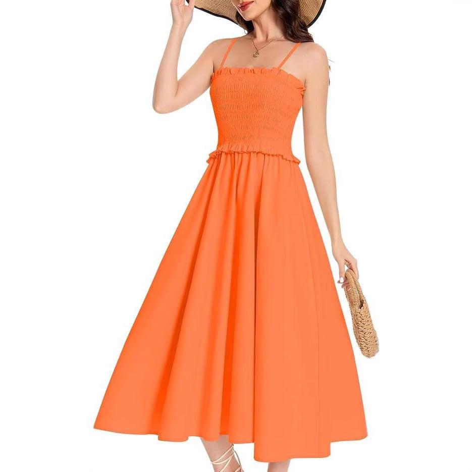 Women's maxi dress with elastic top and flowing skirt Ivyshape