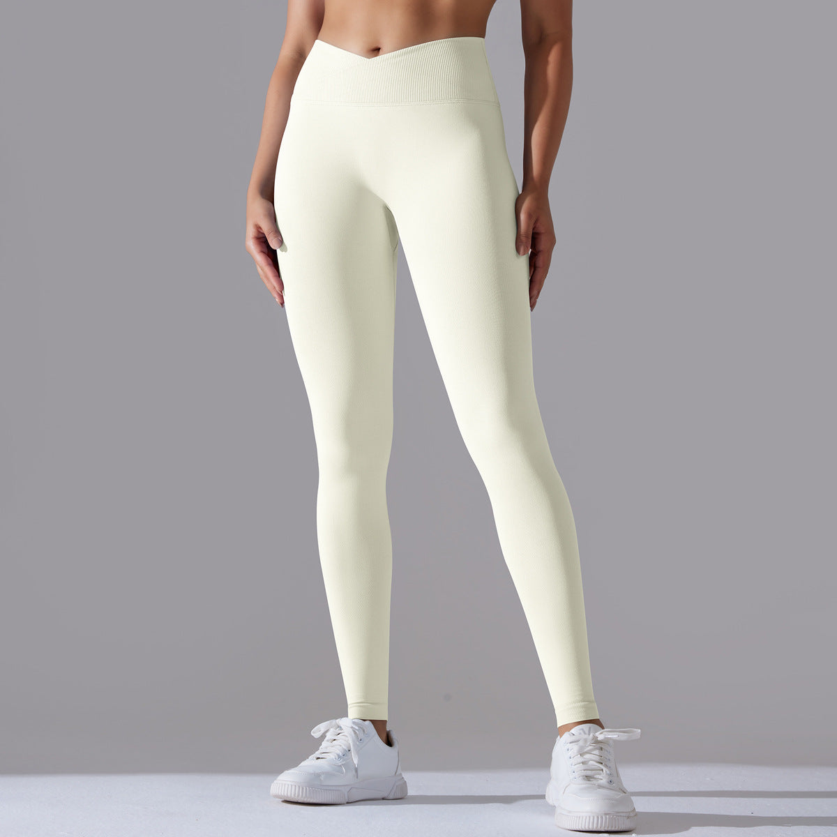 Women's High-Waisted Fitness Leggings with Functional Seam Detailing and High Elasticity Ivyshape