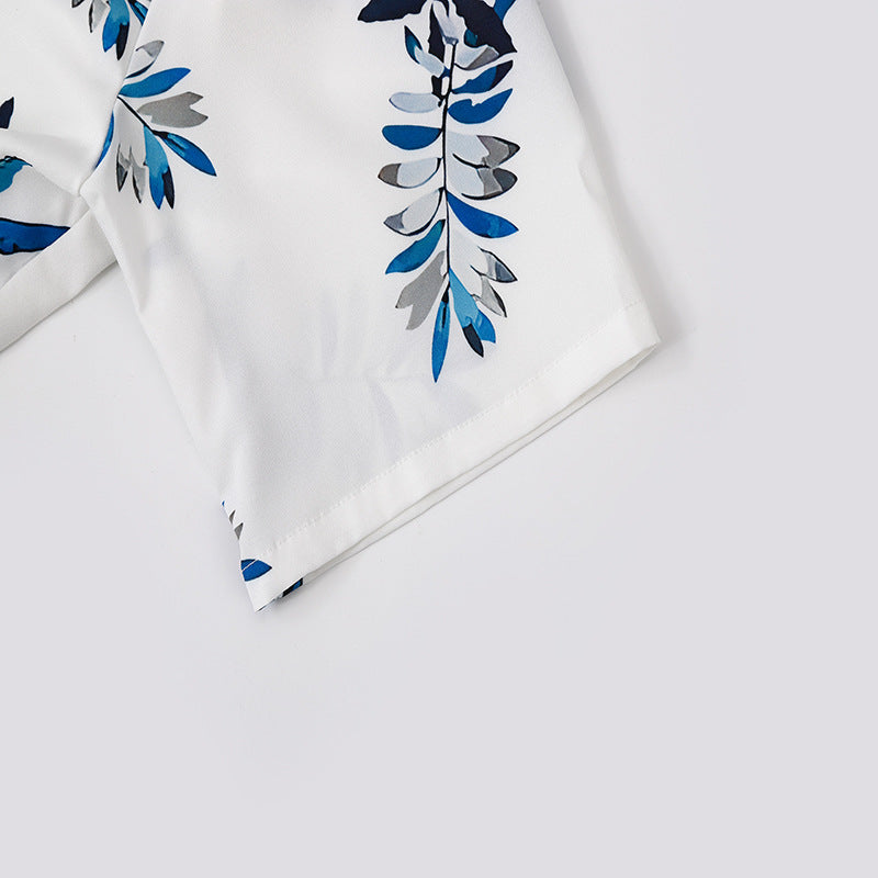 Men's holiday overalls with floral design and loose fit Ivyshape