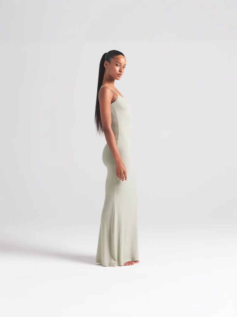 Women Elegant Spaghetti Strap Maxi Dress Ivyshape