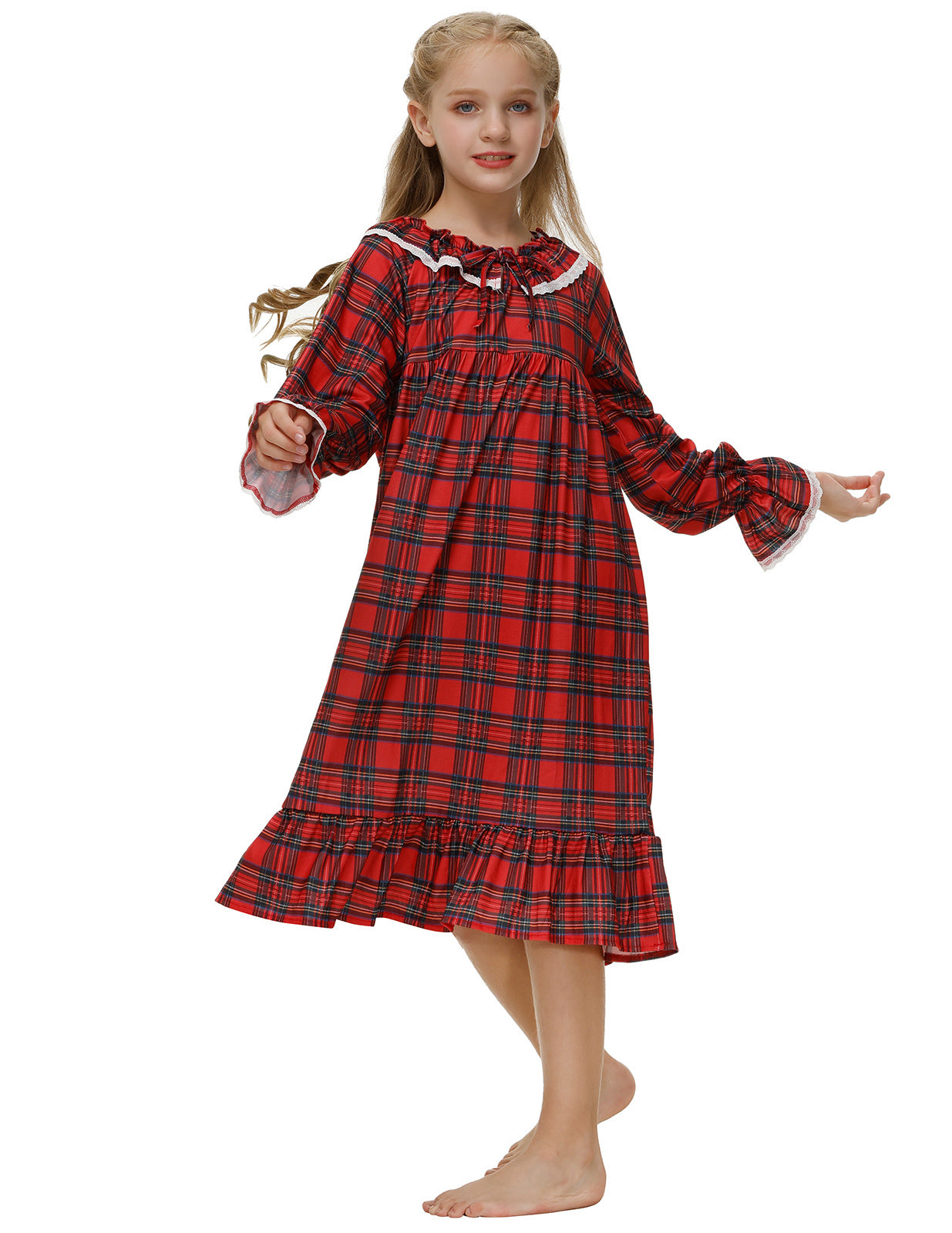 Ladies nightgown with ruffle details and soft, breathable fabric Ivyshape