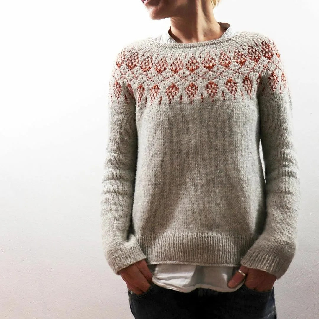 Ivyshape | Isle Crewneck Sweater Winter Holiday Oversized Soft Long Sleeve Knitted Pullover Top