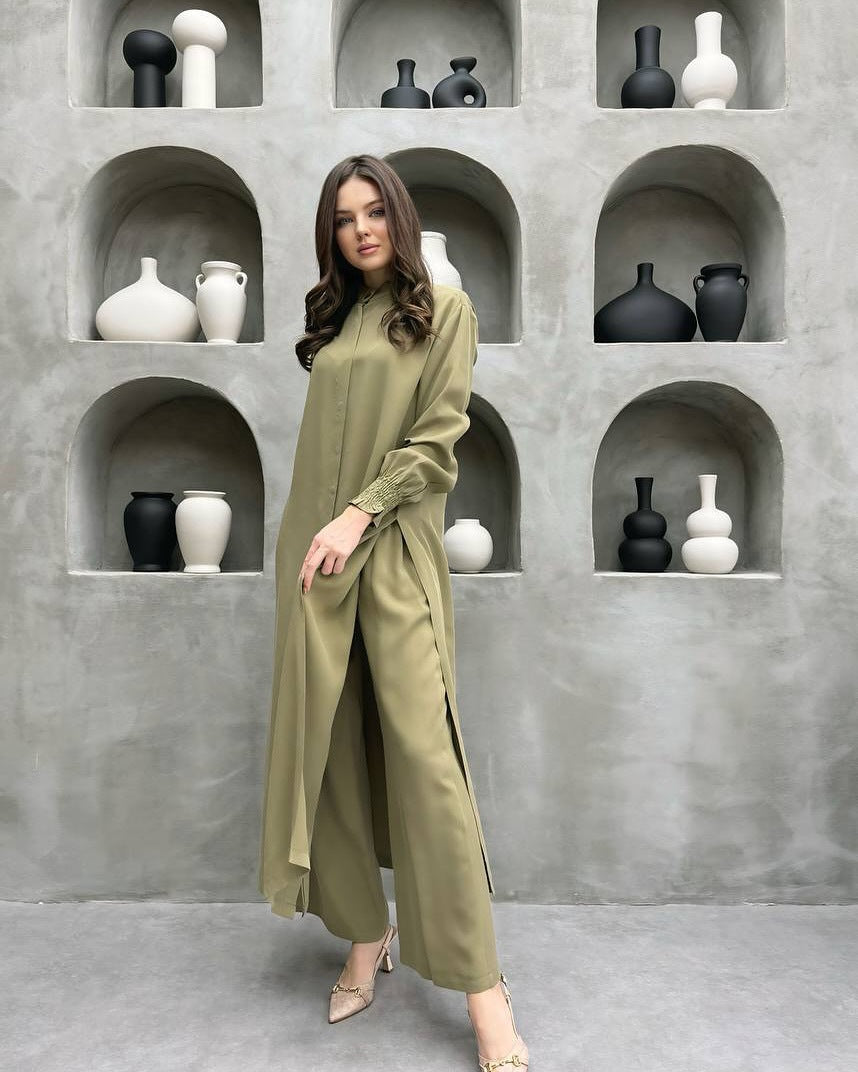 Women's Elegant Shirt Dress with Playful Hem Ivyshape