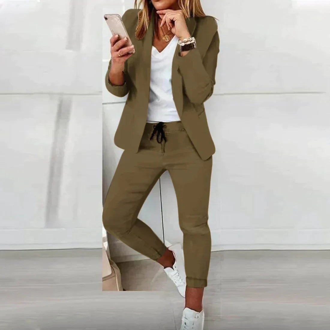 Ivyshape | Women's Blazer+Pants Set Outfit