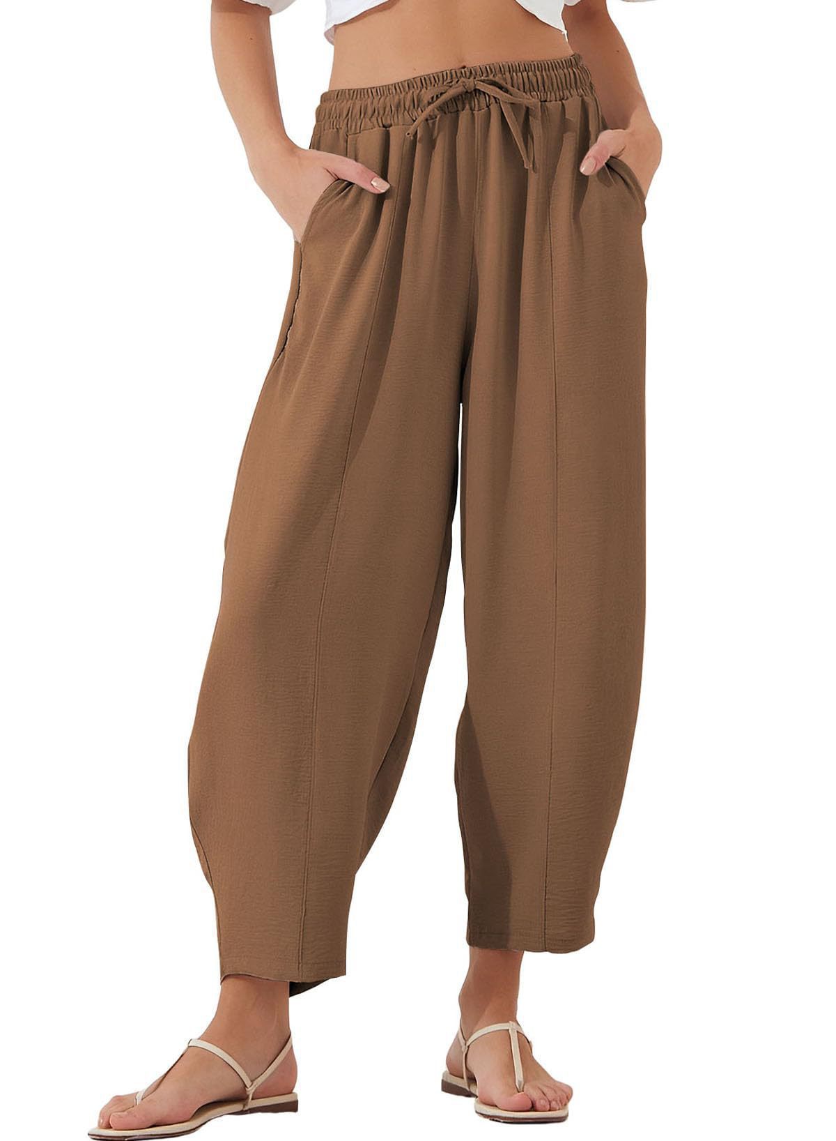 Women's Loose Fit Light Trousers Ivyshape