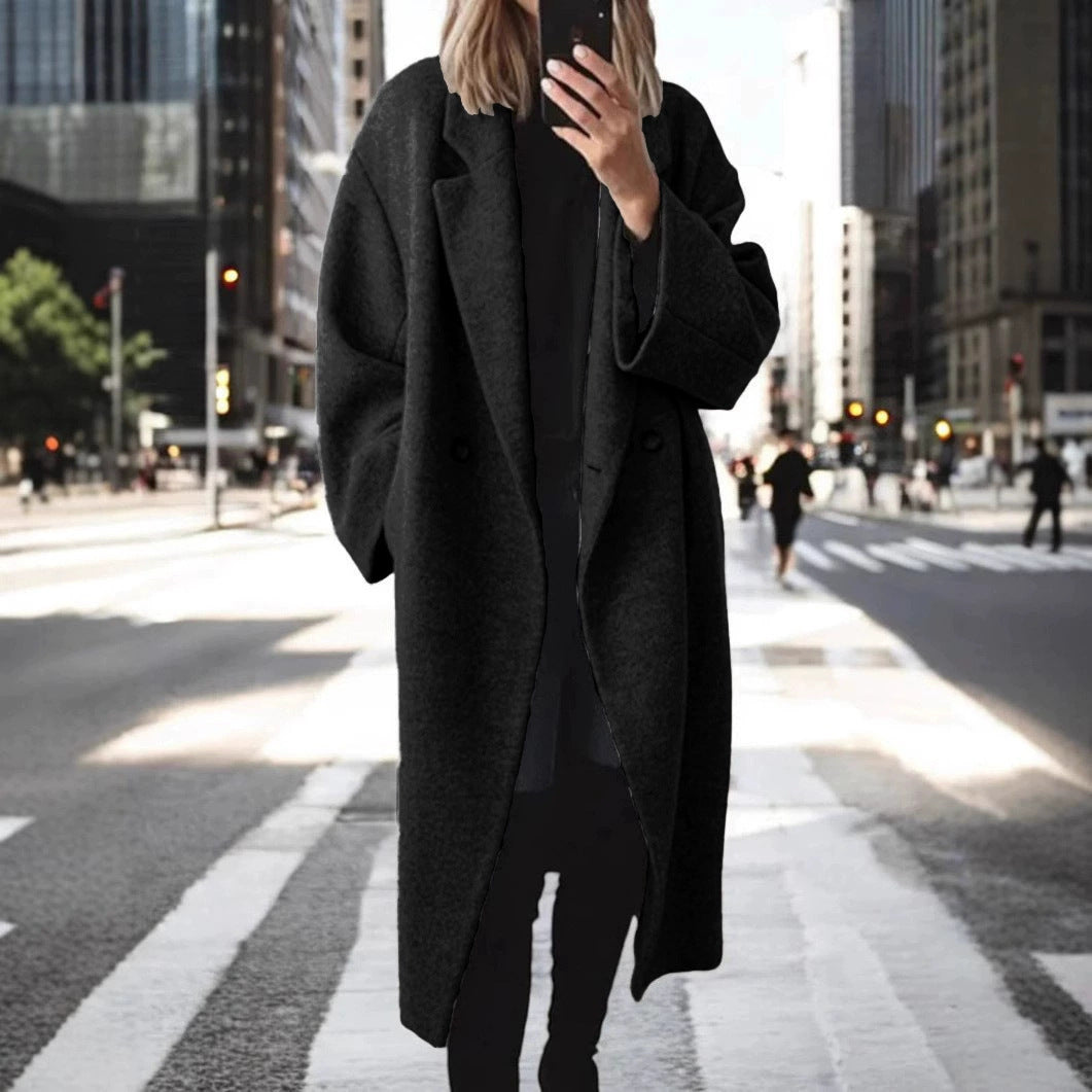 Women oversized wool coat Ivyshape