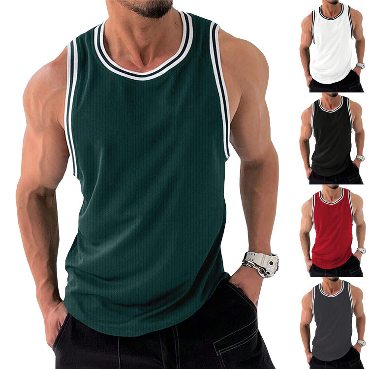 Men's sporty sleeveless tank top with breathable material and modern ribbed design Ivyshape