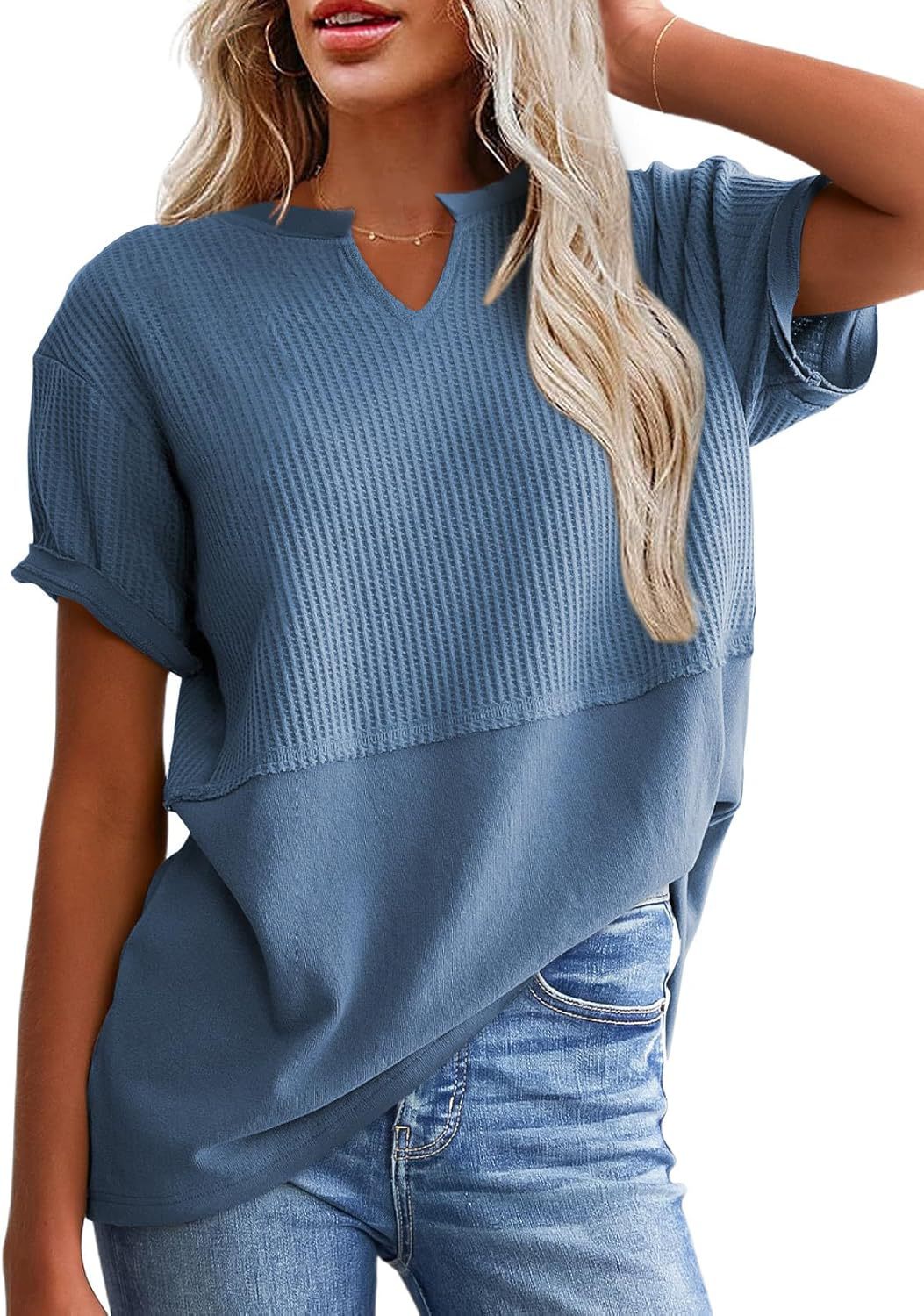 Ladies Leisure Waffle Knit Top Ivyshape