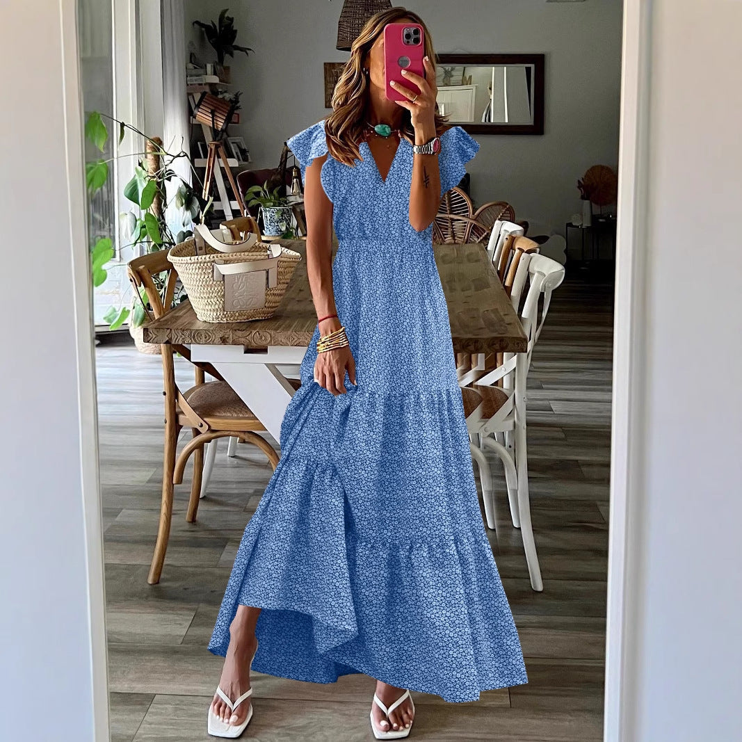 High-quality women's maxi dress with swaying skirt Ivyshape