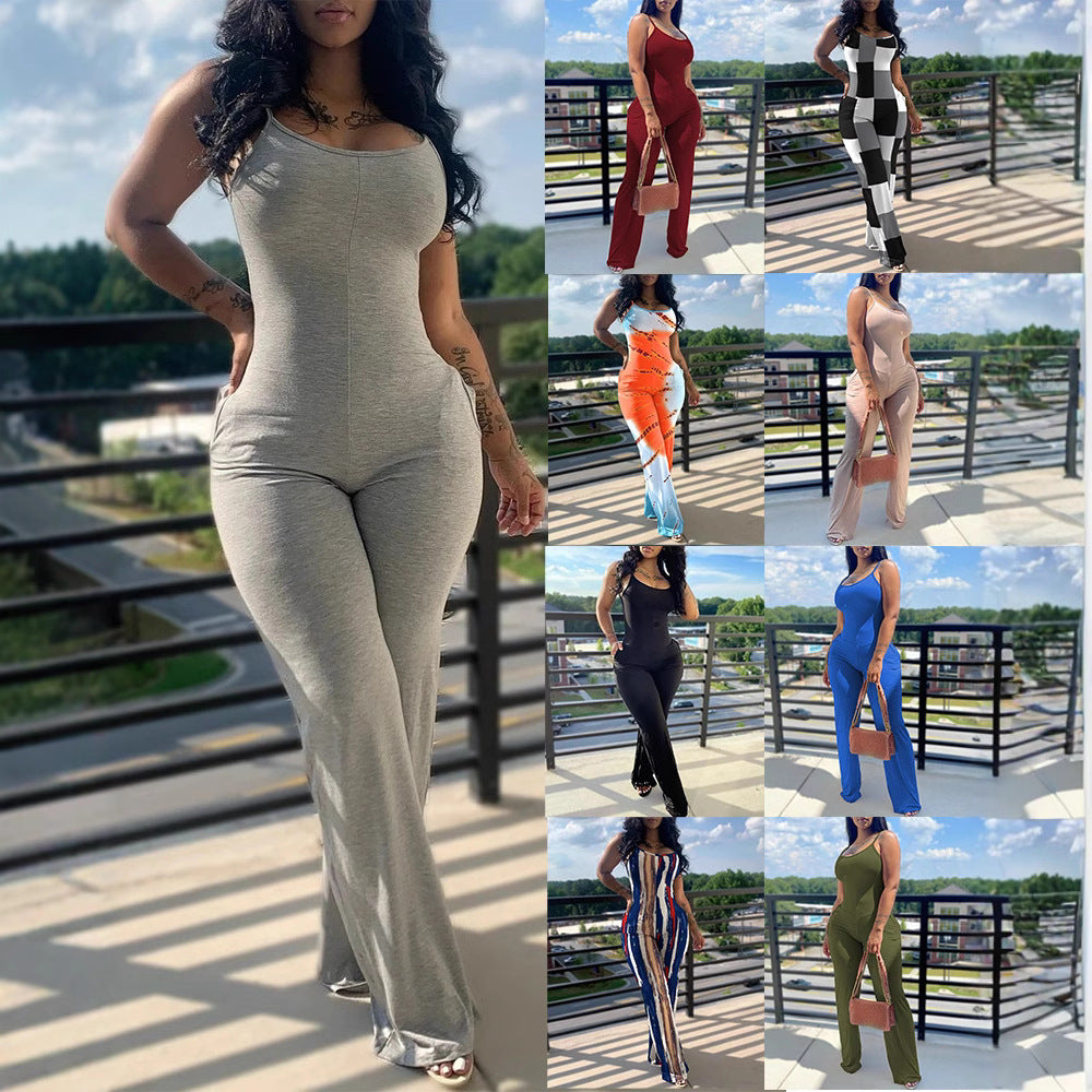 Women's jumpsuit in modern striped look Ivyshape