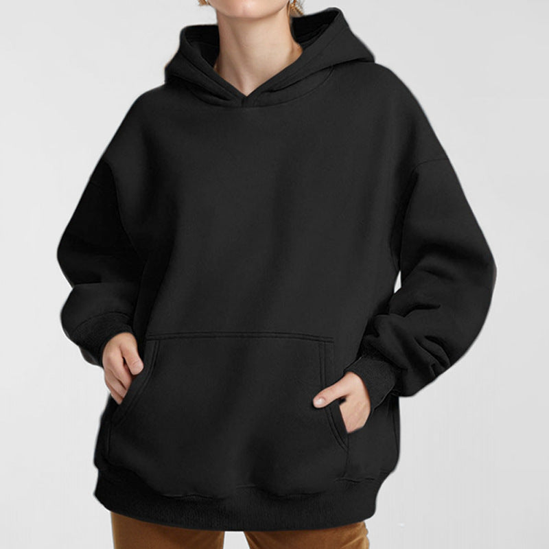 Women Loose Hoodie made of Soft Fleece with Kangaroo Pocket Ivyshape