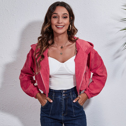 Ladies short jacket with casual cut and practical chest pockets Ivyshape