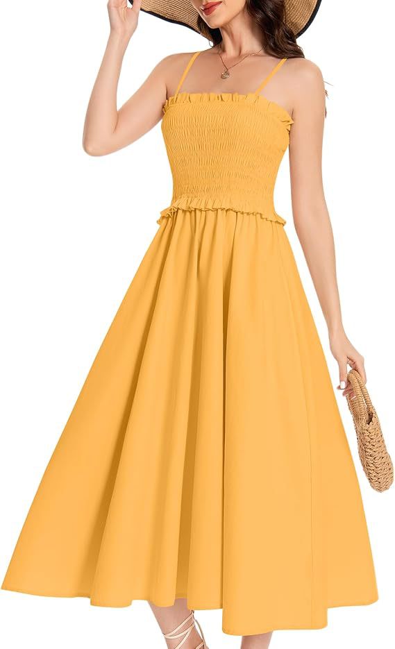 Women's maxi dress with elastic top and flowing skirt Ivyshape