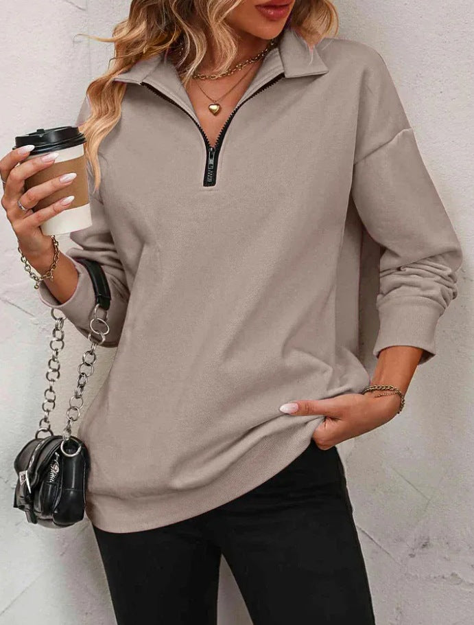 Women's sweatshirt with half zipper Ivyshape